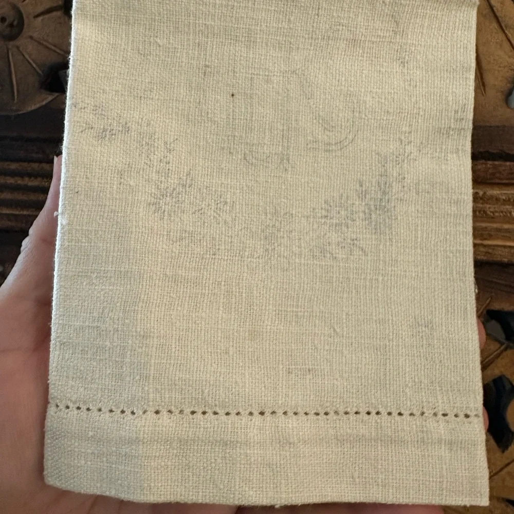 Vintage Cream Do It Yourself Cross Stitch Floral “ HERS “ Hand / Tea Towel.